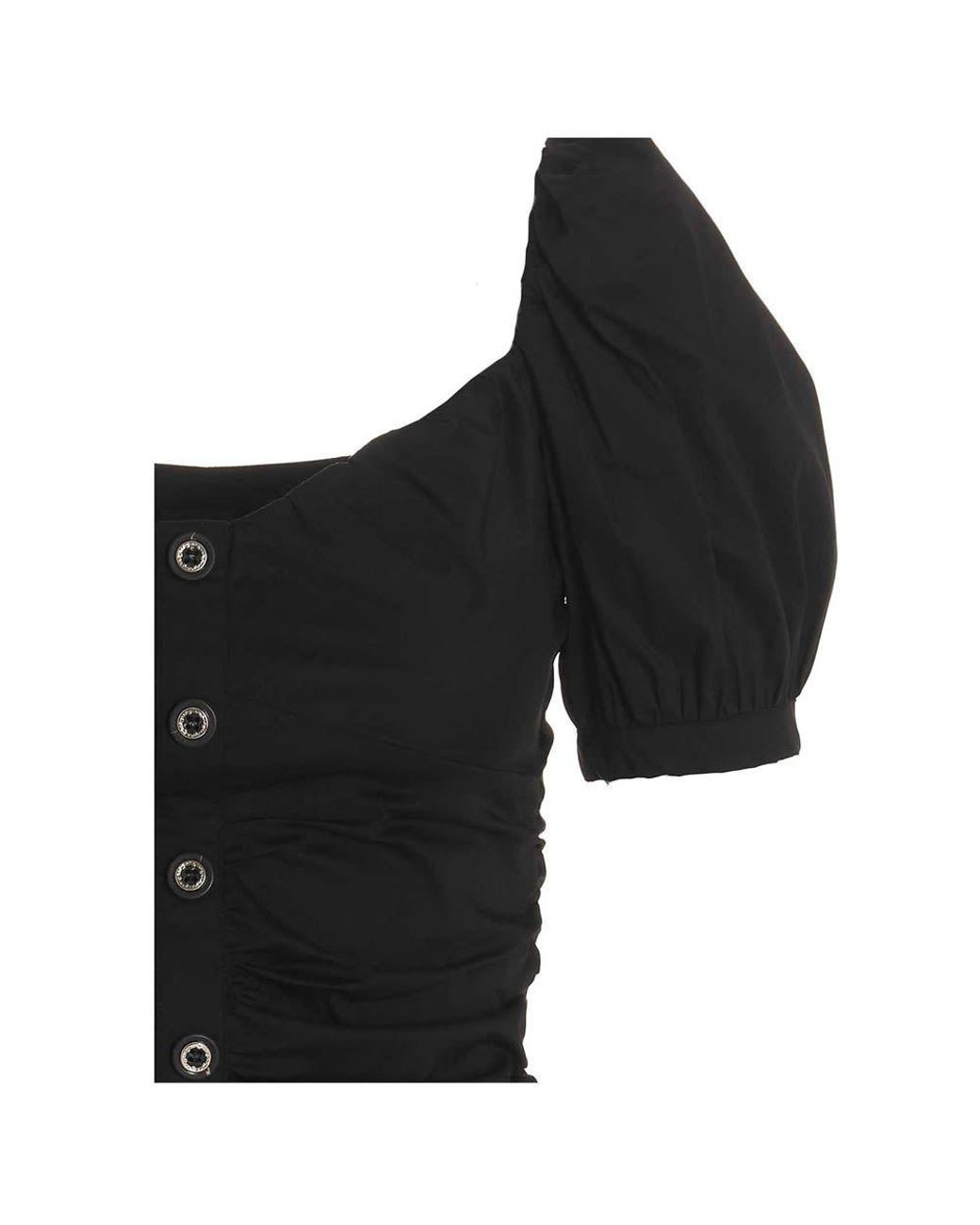 Pinko Black Ruched Button-Up Dress
