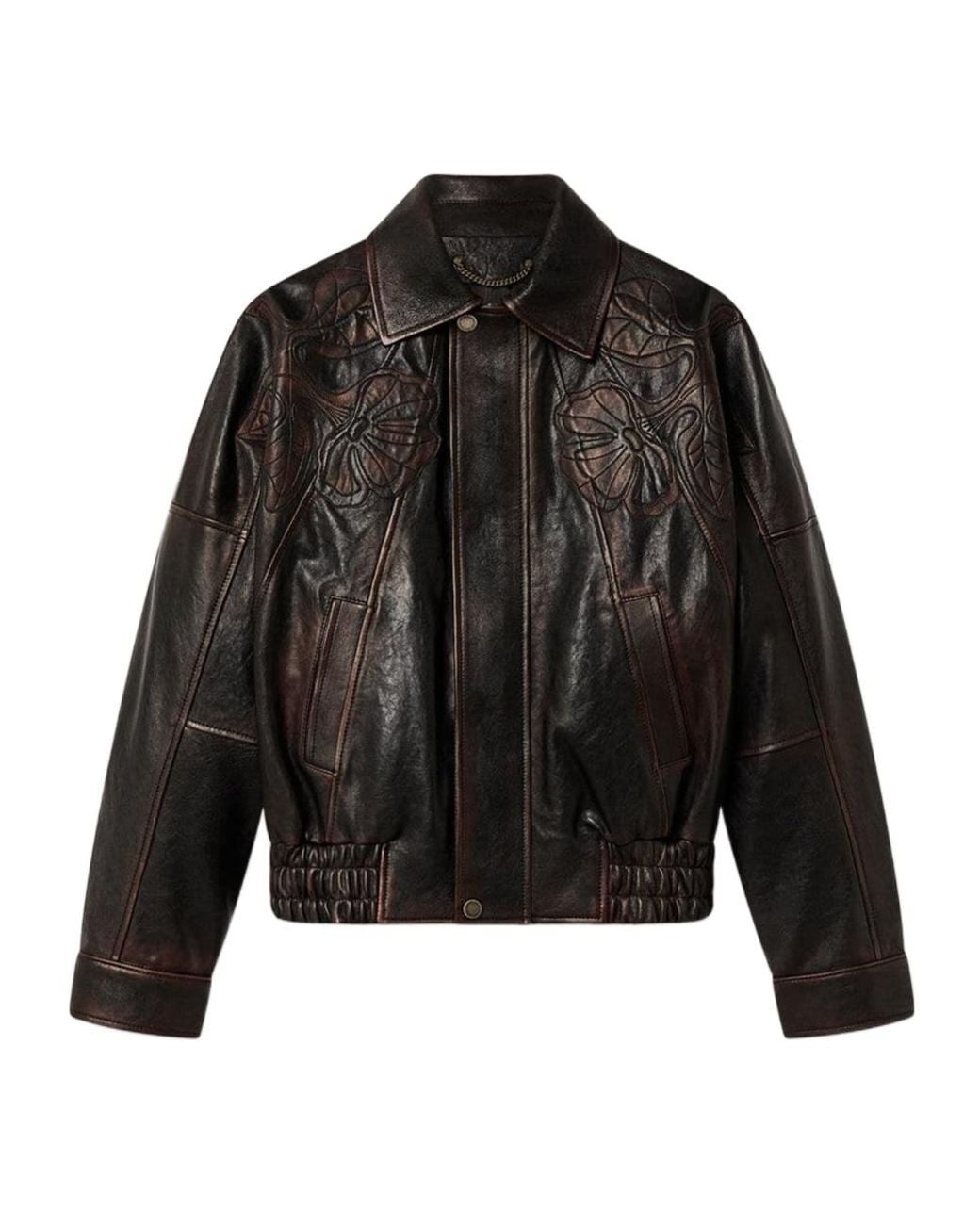Golden Goose Deluxe Brand Black Leather Bomber Jacket