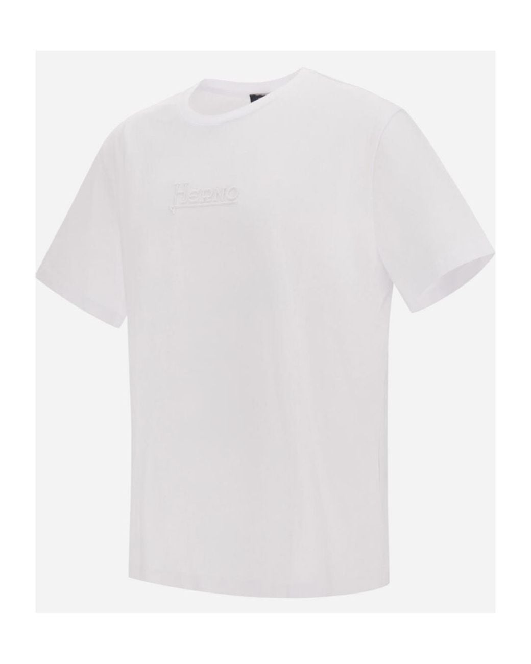 Herno White Logo-Embroidered Crewneck T-Shirt for men