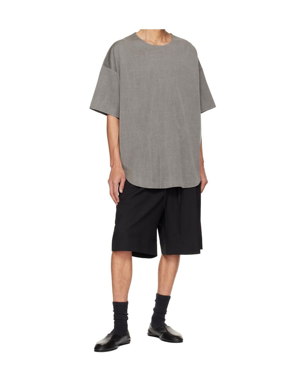 Fear Of God Gray Drop-Shoulder Short-Sleeved T-Shirt for men