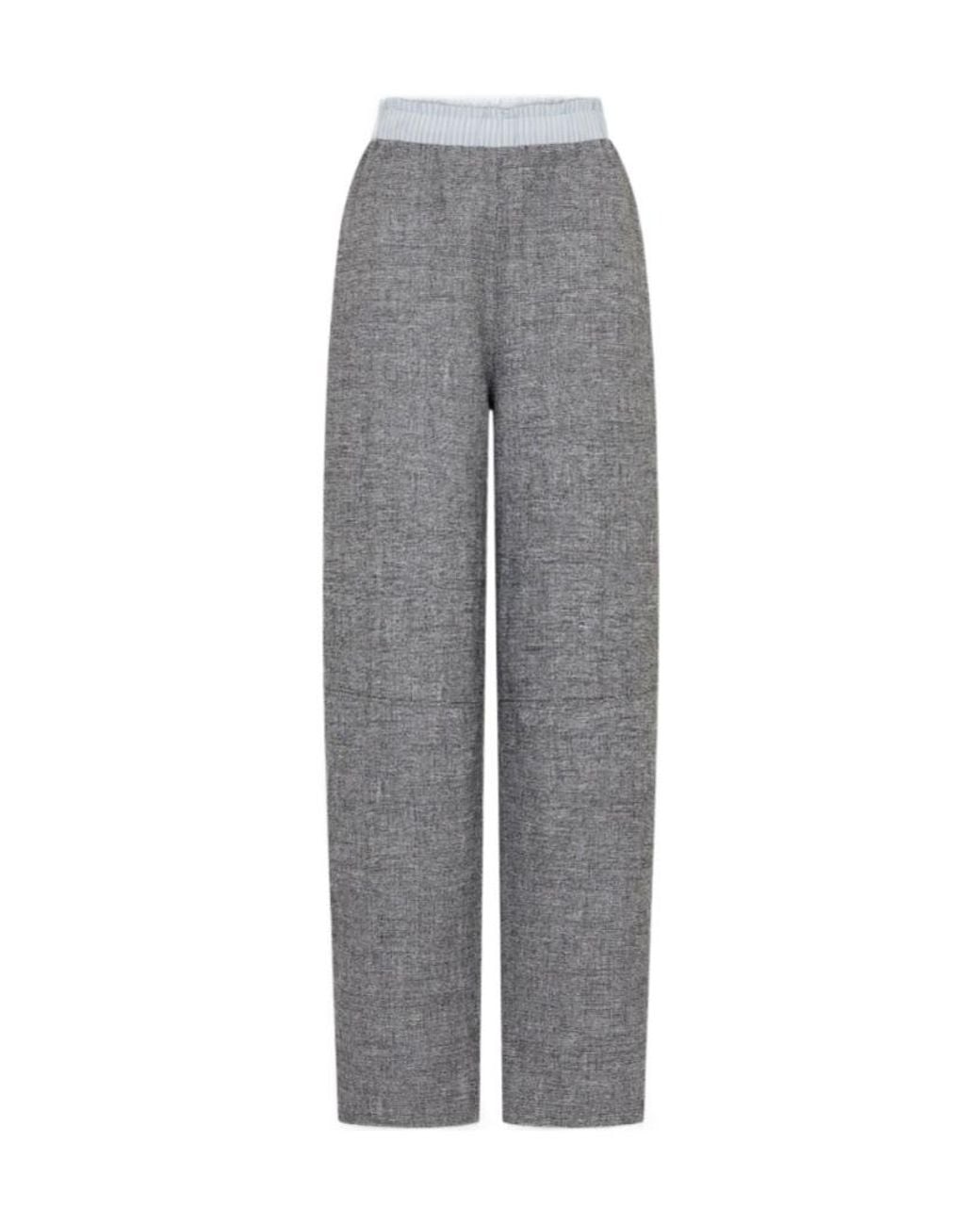 Rabanne Gray Elasticated-Waistband Straight-Leg Trousers