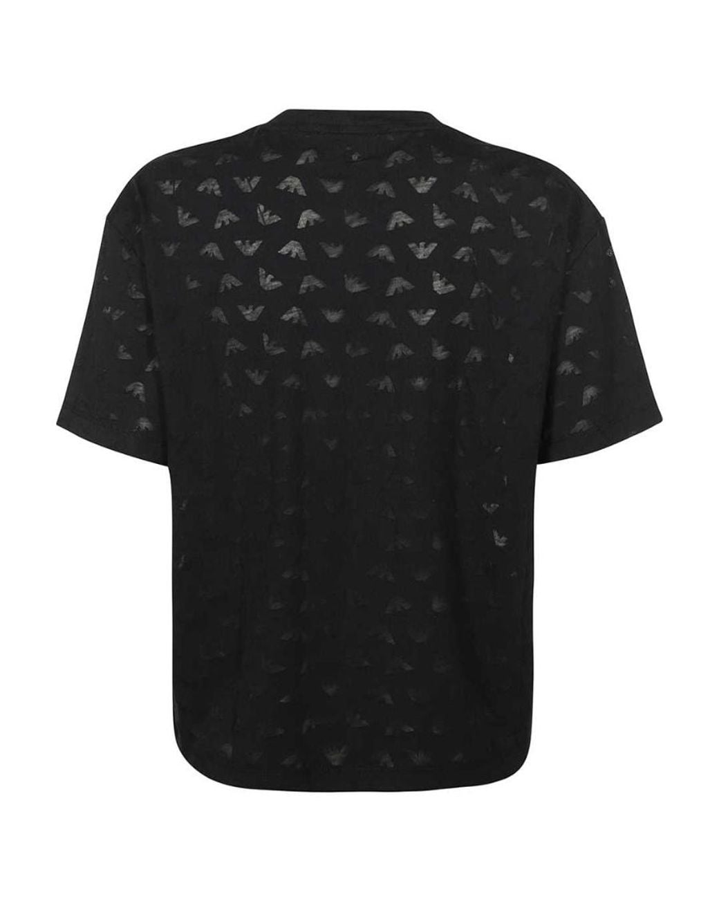 Emporio Armani Black Logo-Print Short-Sleeved T-Shirt