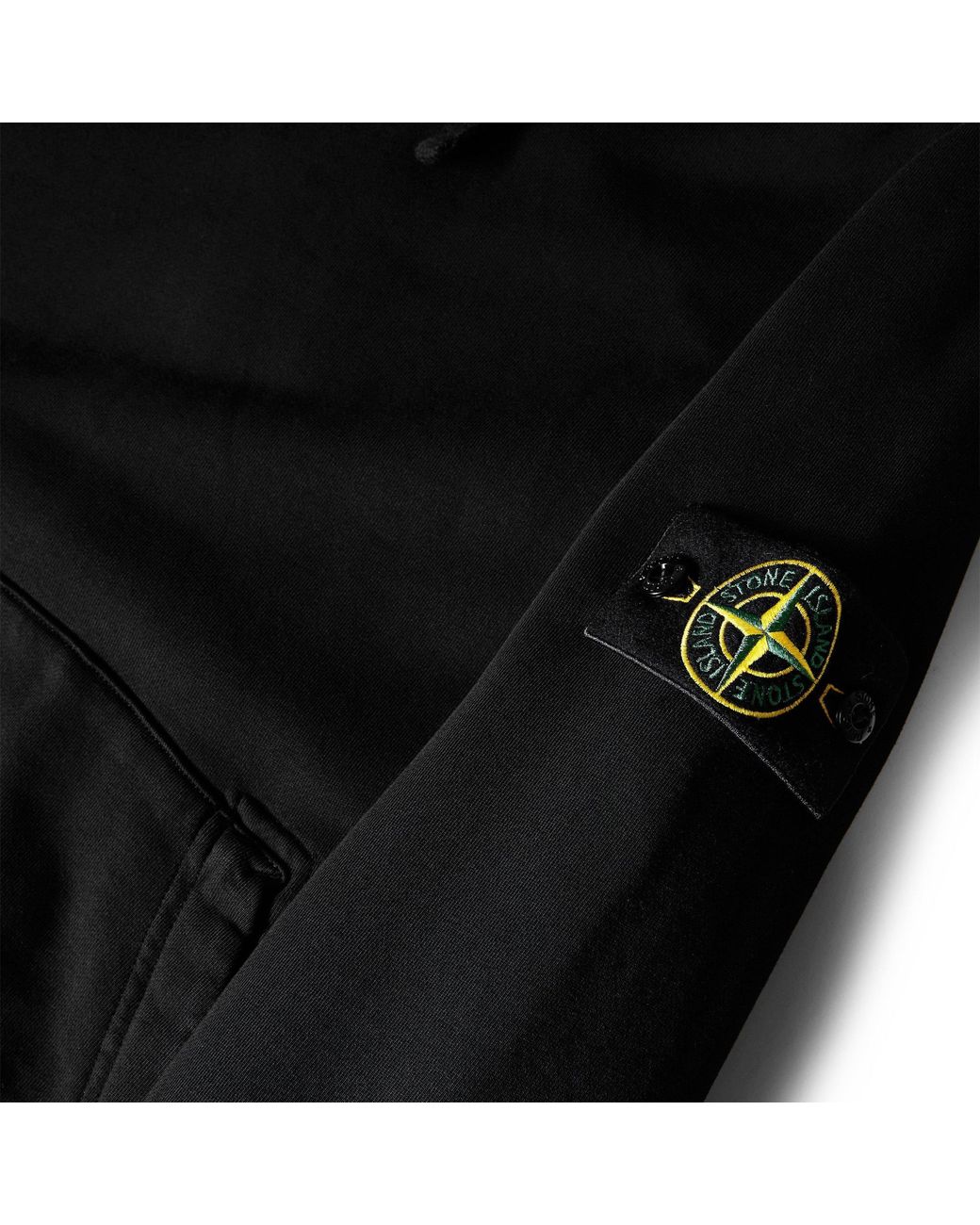 Stone Island Black Pullover Hooded Sweatshirt for men