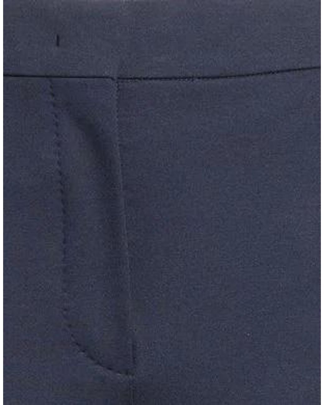 Max Mara Blue High-Waisted Straight-Leg Cropped Dress Trousers