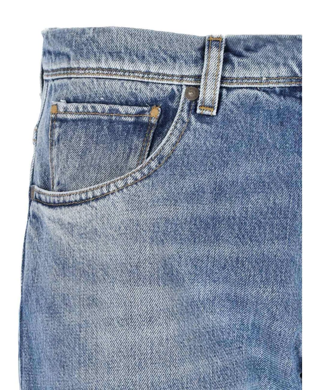 Incotex Blue Logo Patch Straight Leg Jeans for men