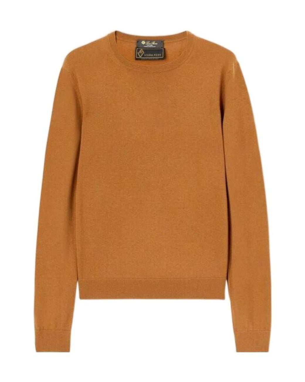 Loro Piana Brown Round Neck Knitted Sweater