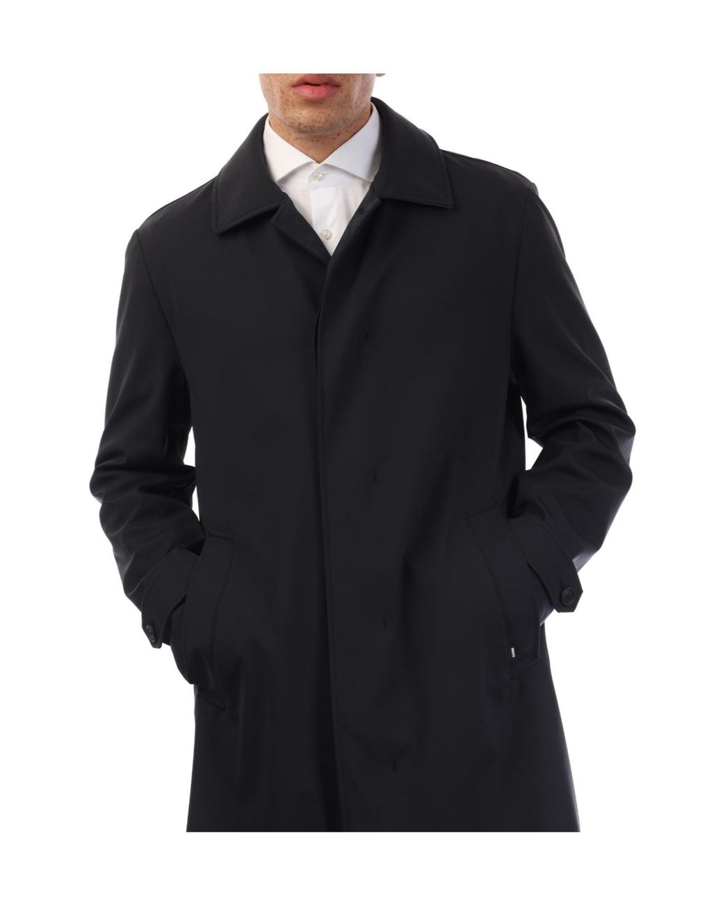 Boss Black Spread-Collar Mid-Length Trench Coat for men