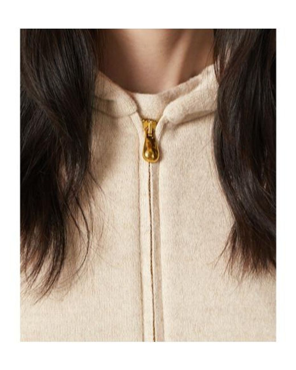 Loro Piana Natural Brienno Zip-Up Knit Hoodie