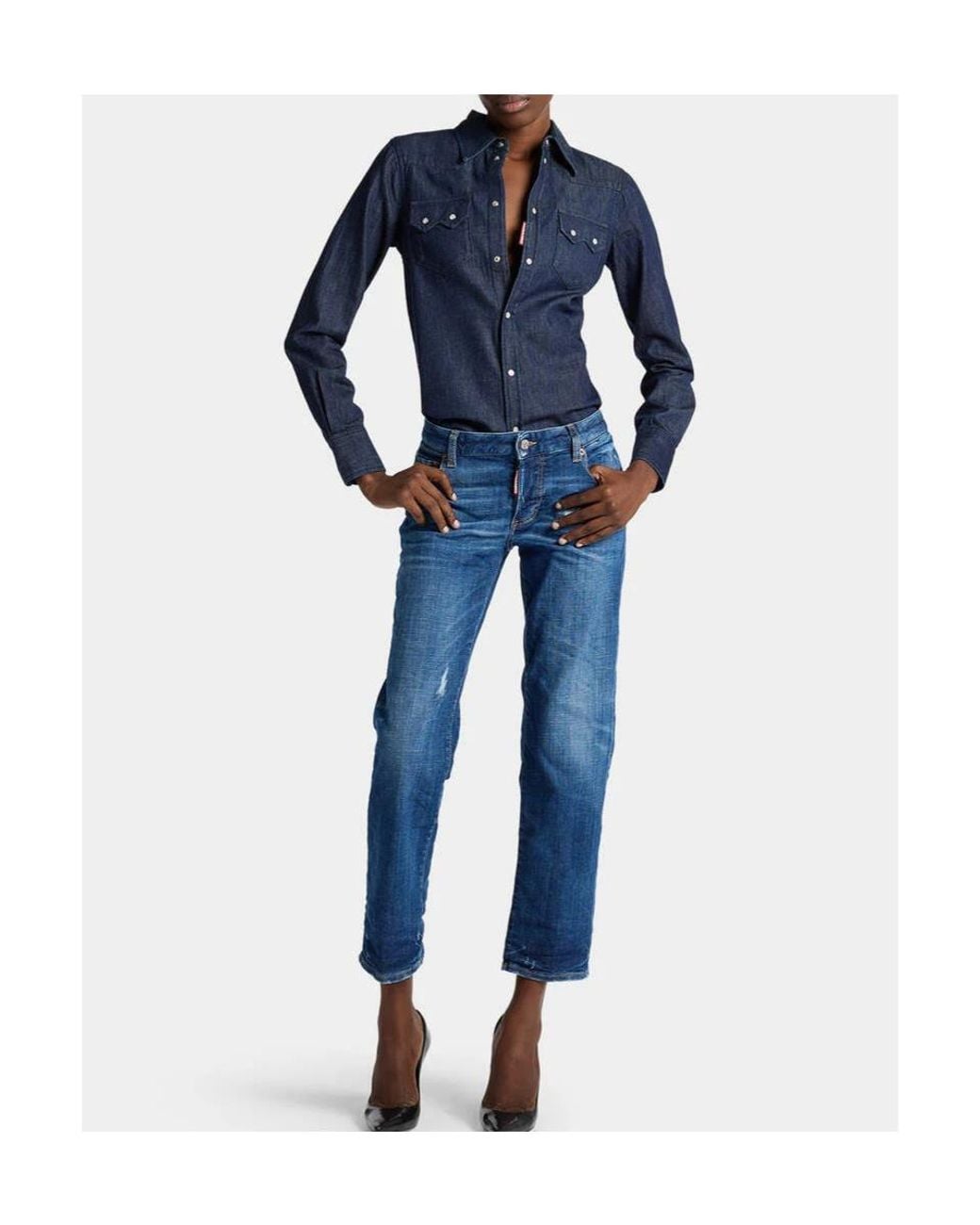 DSquared² Blue Slim Fit Distressed Jeans