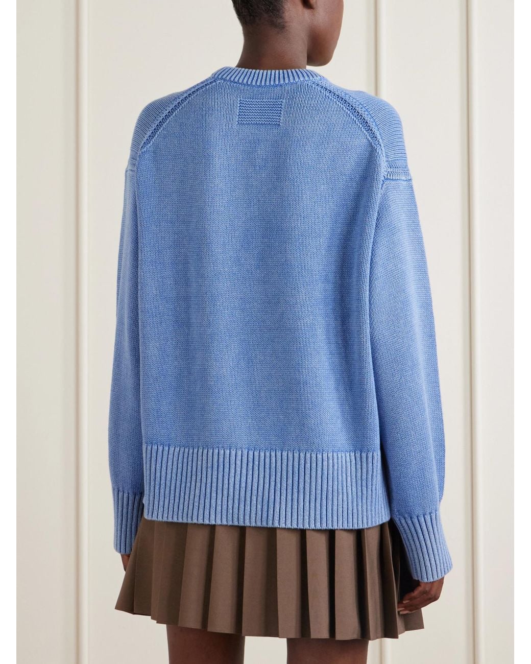 Guest In Residence Blue Sunwash Cozy Cotton And Cashmere-Blend Sweater