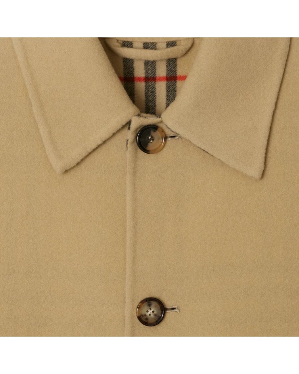 Burberry Natural Mid-Length Wool Car Coat for men