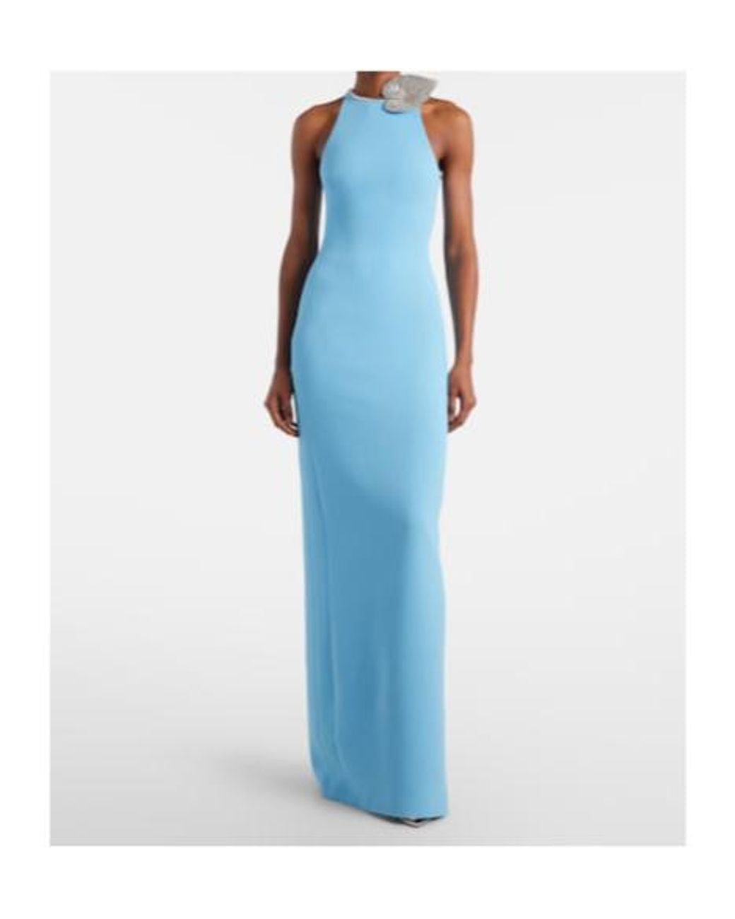 David Koma Blue Embellished Gown