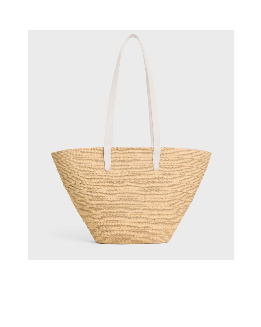 ☆☆CELINE☆☆ Medium Supple 114342FF7 19BG Classic Pannier MEDIUM SUPPLE CELINE CLASSIC PANIER in Raffia and calfskin