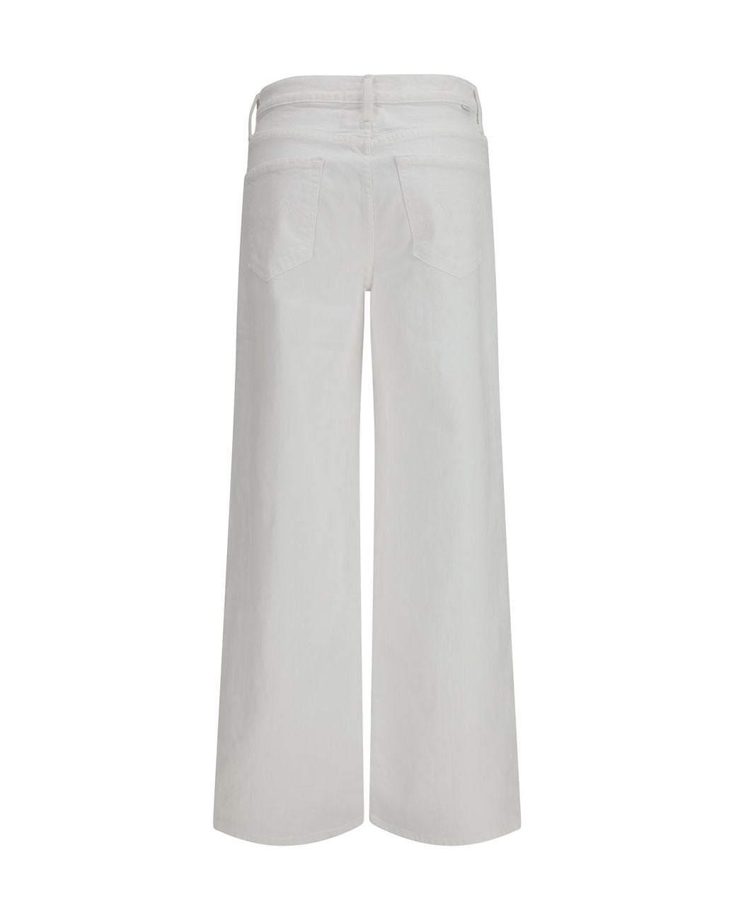 Mother White Rerun Zip Sneak Jeans Cotton; Elastane