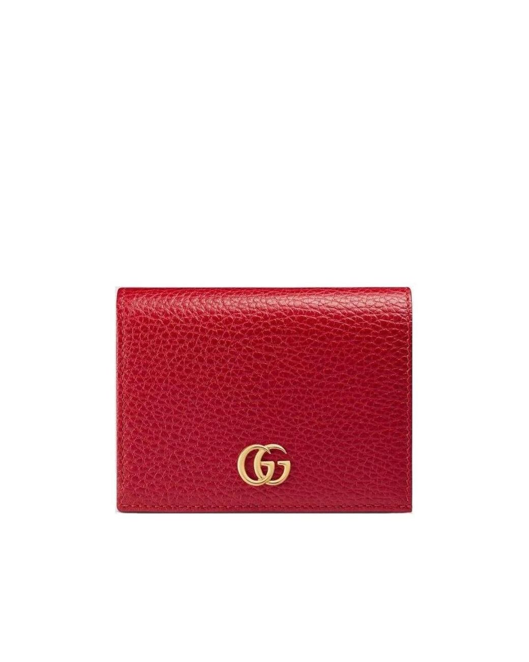 Gucci Red Leather Card Case