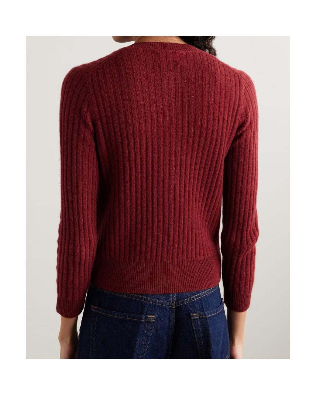 Doen Red Dana? Ribbed Cashmere Cardigan