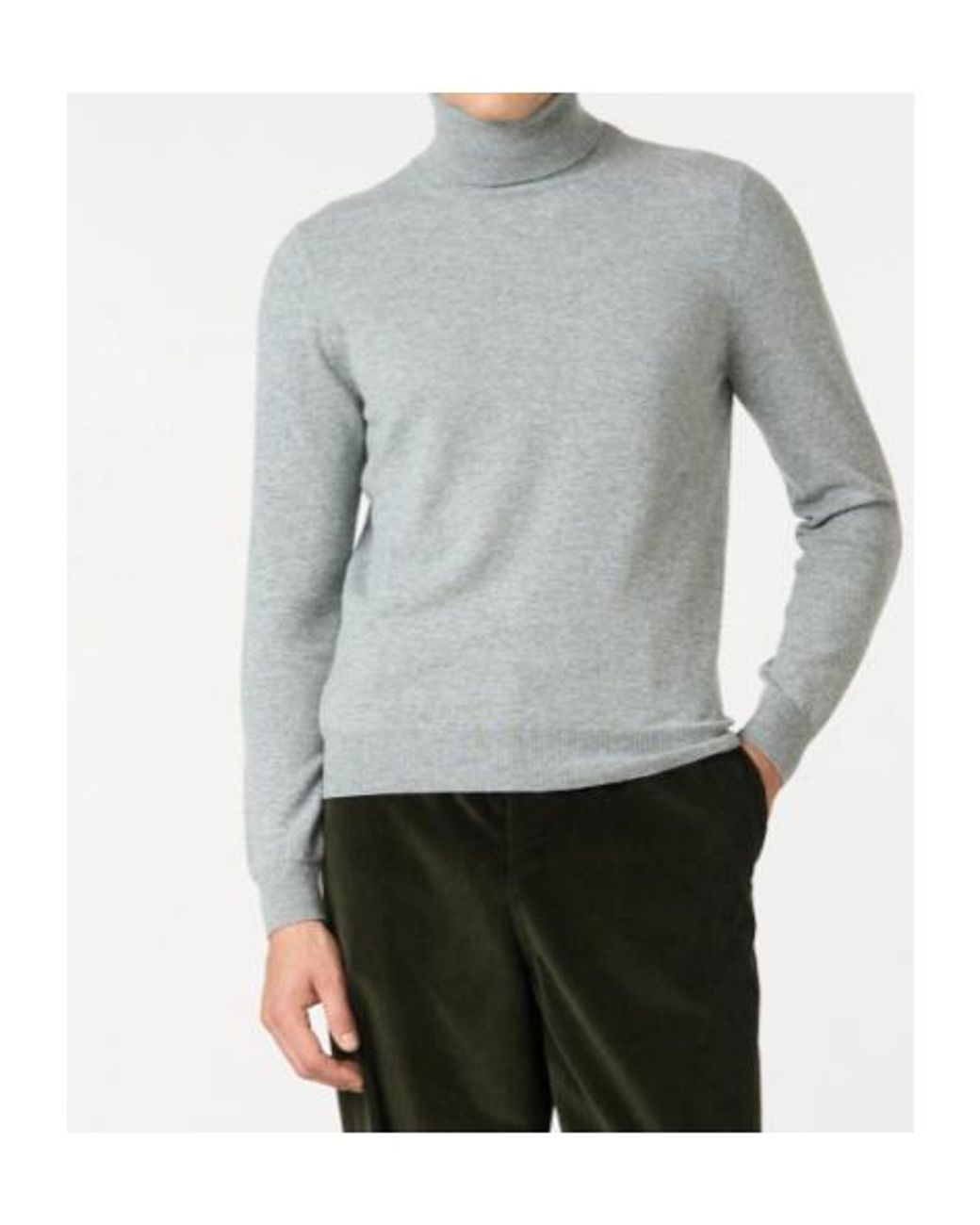Malo Gray Turtleneck Straight Hem Jumper for men