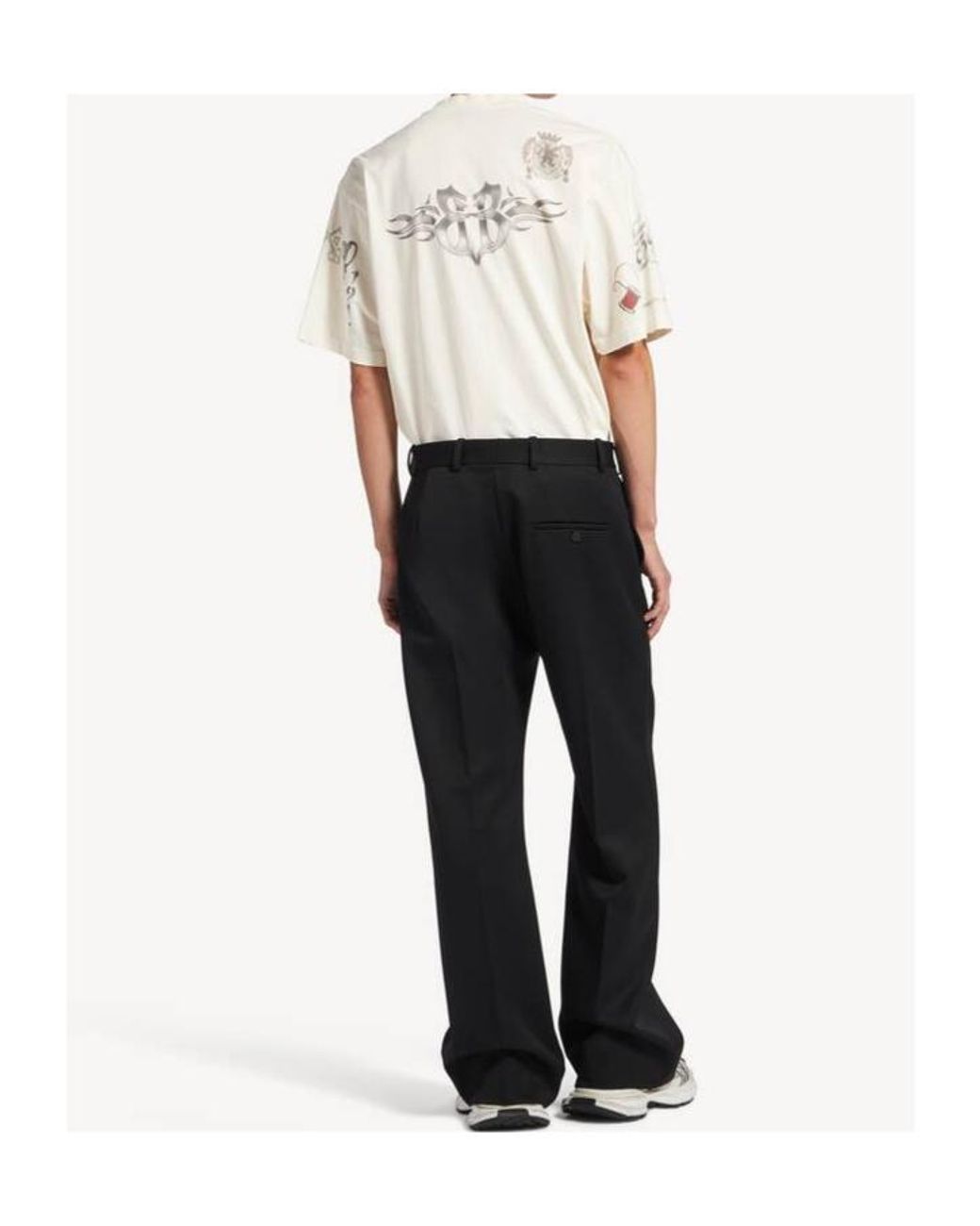 Balenciaga White Tattoo Medium Fit T-Shirt for men