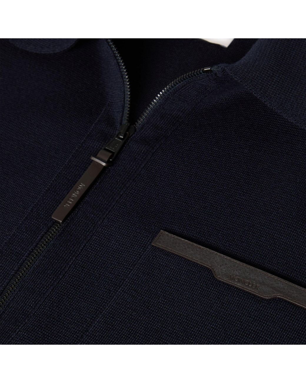 Moncler Blue Casual Zip-Up Knit Sweater for men