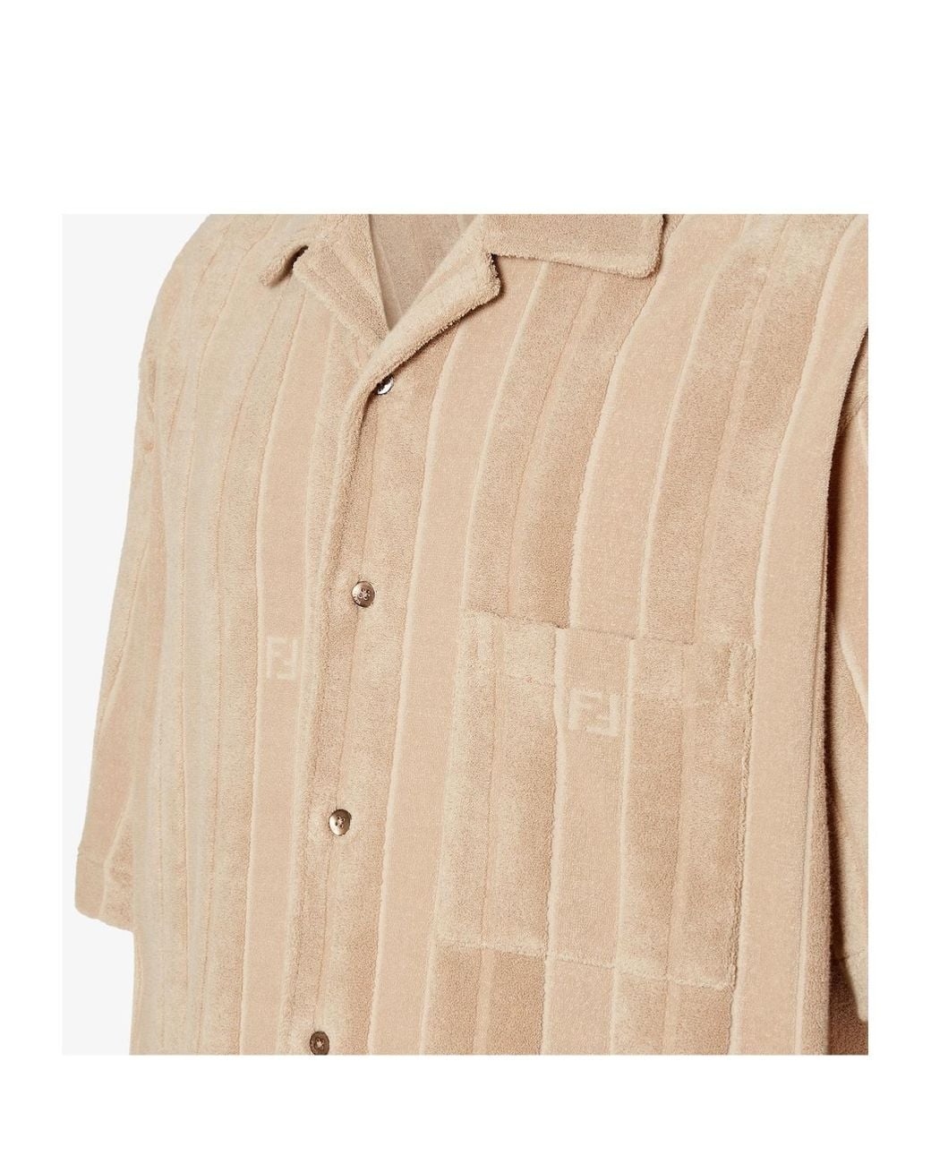 Fendi Natural Terry Jacquard Bowling Shirt for men
