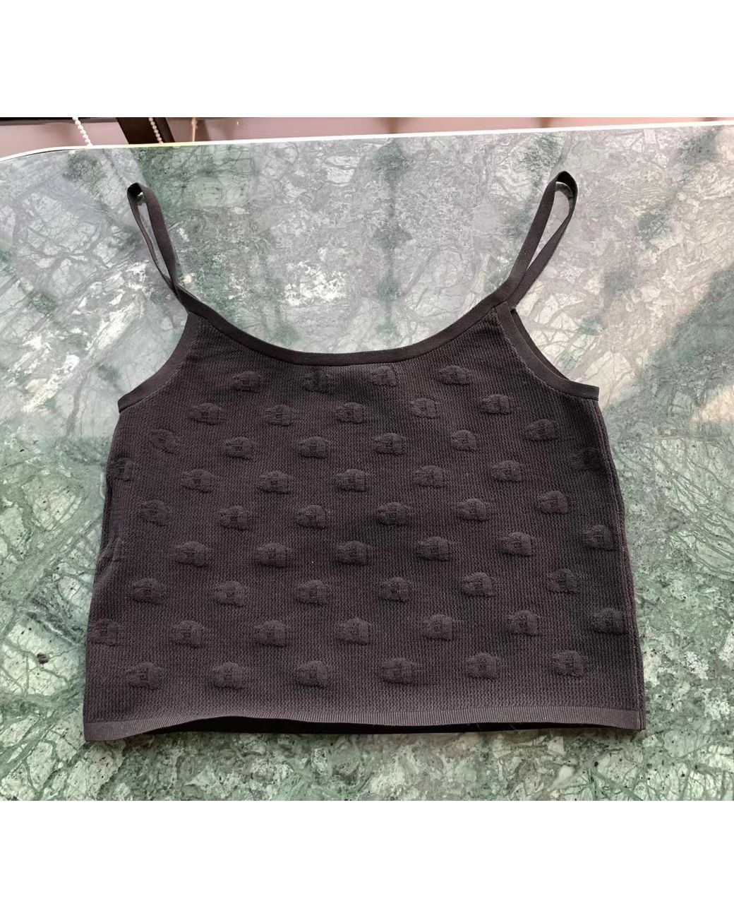 T By Alexander Wang Black Logo-Embroidered Sheer Top