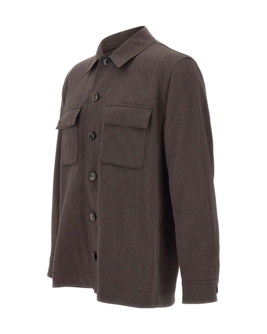Boss Brown Boss Button-Up Relaxed-Fit Overshirt for men