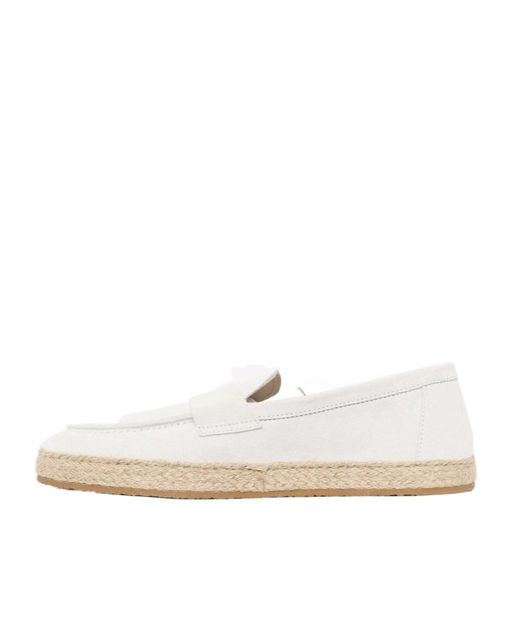 Brunello Cucinelli White Straw Loafers for men