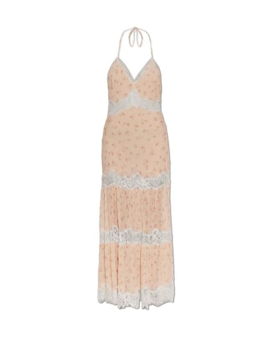 LoveShackFancy White Kieva Lace-Trim Midi Dress