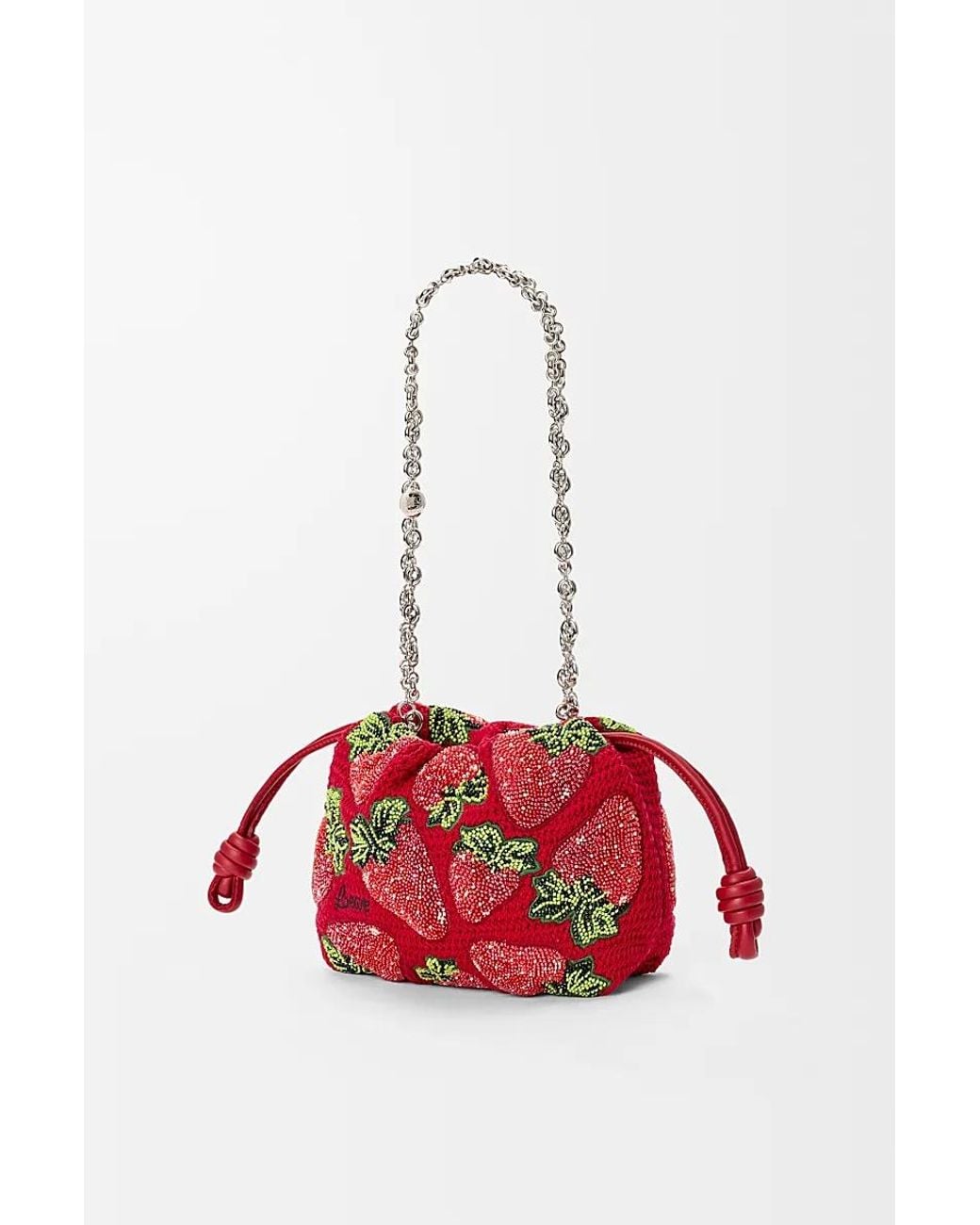 Loewe Red Mini Flamenco Clutch Bag