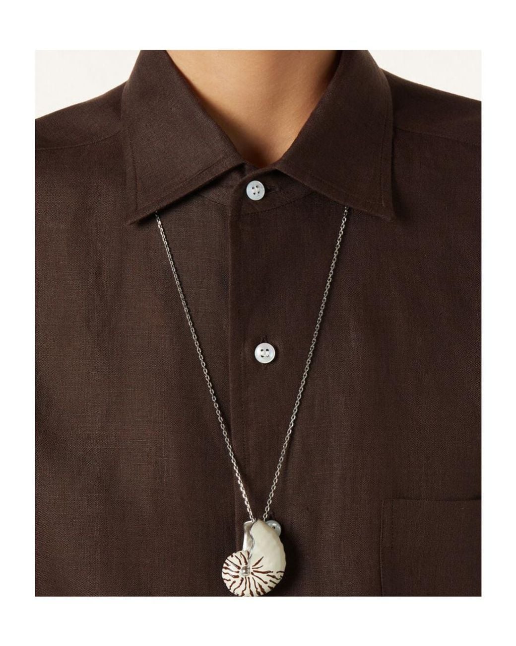 Loro Piana Brown Long-Sleeved Shirt