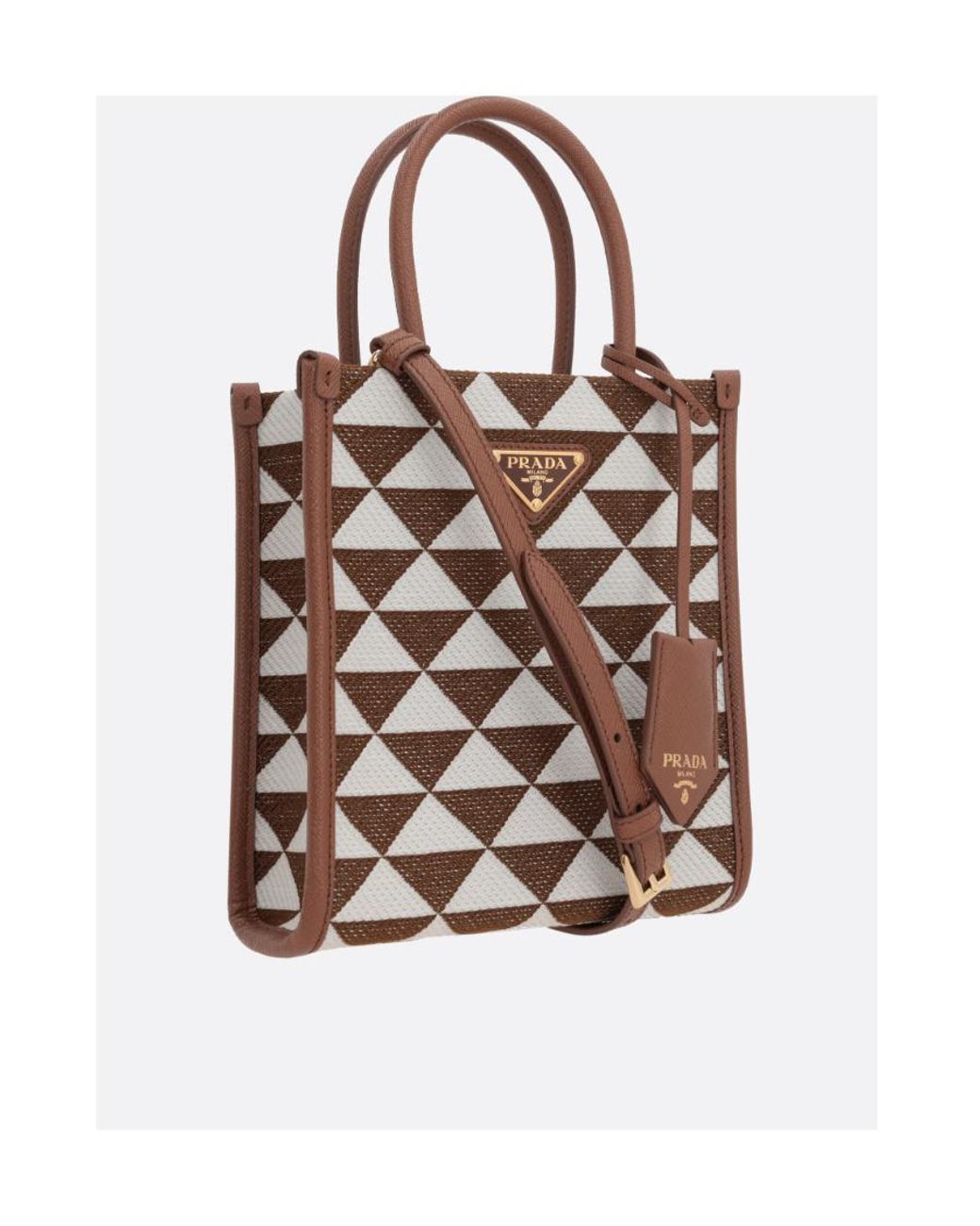 Prada Brown Symbole Logo Shoulder Bag