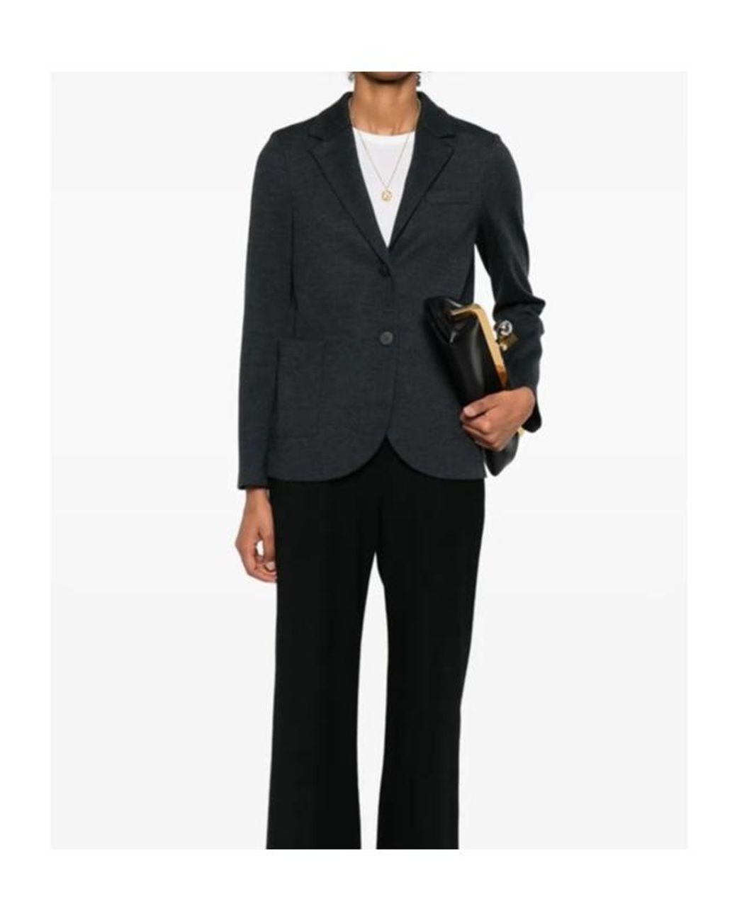 Harris Wharf London Black Single-Breasted Blazer