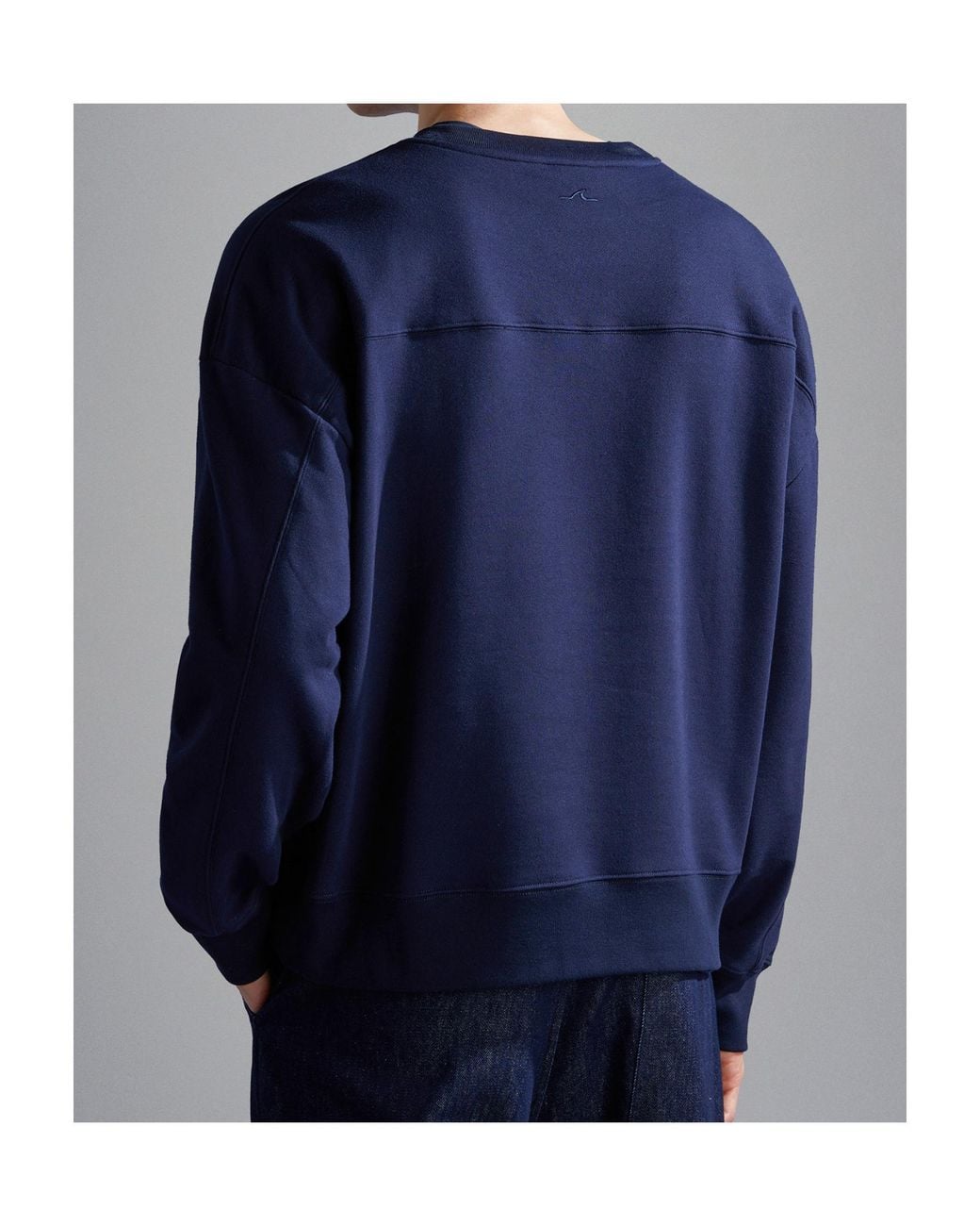 Paul & Shark Blue Logo Fleece Sweater for men
