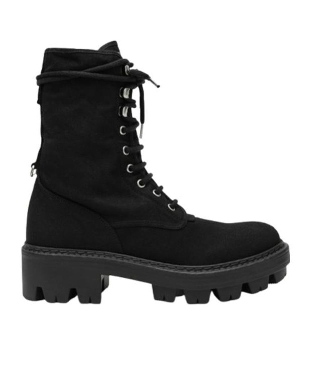 Prada Black High-Top Lace-Up Boots