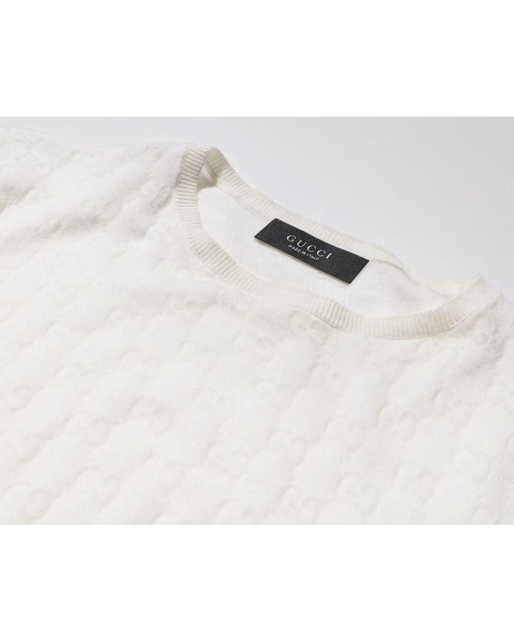 Gucci White Gg Devoré T-Shirt