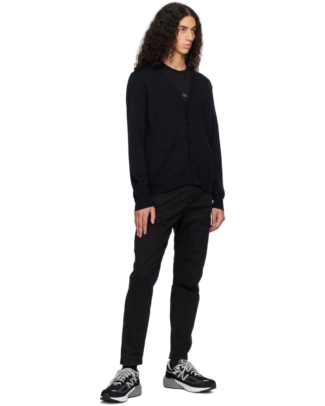 Stone Island Blue Long-Sleeve Knitted Cardigan for men