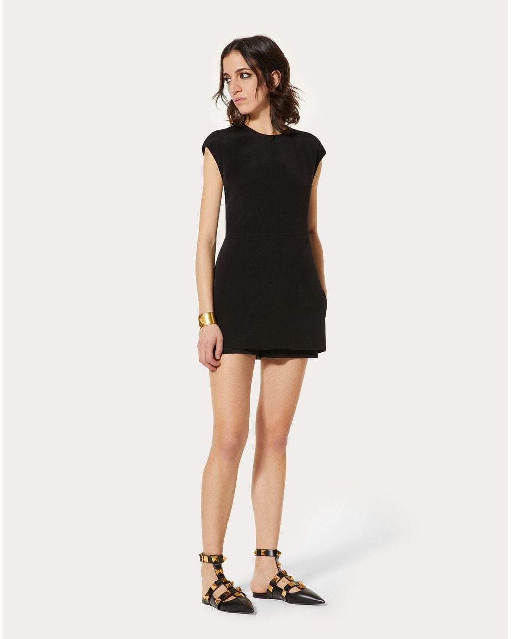 Valentino Black Round Neck Sleeveless Playsuit