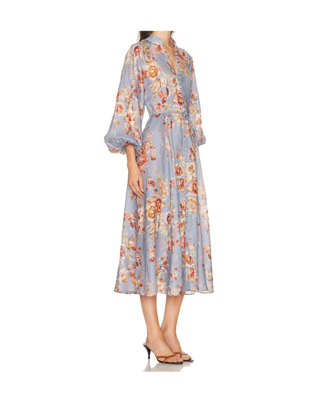 Zimmermann Multicolor Awaken Billow Floral Printed Long Dress