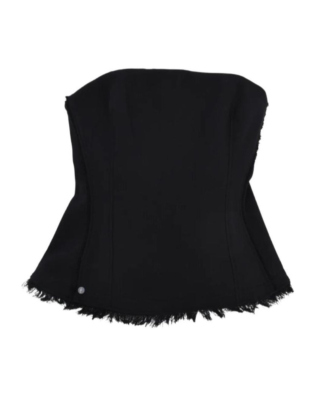 Jonathan Simkhai Black Theodora Fringed Top