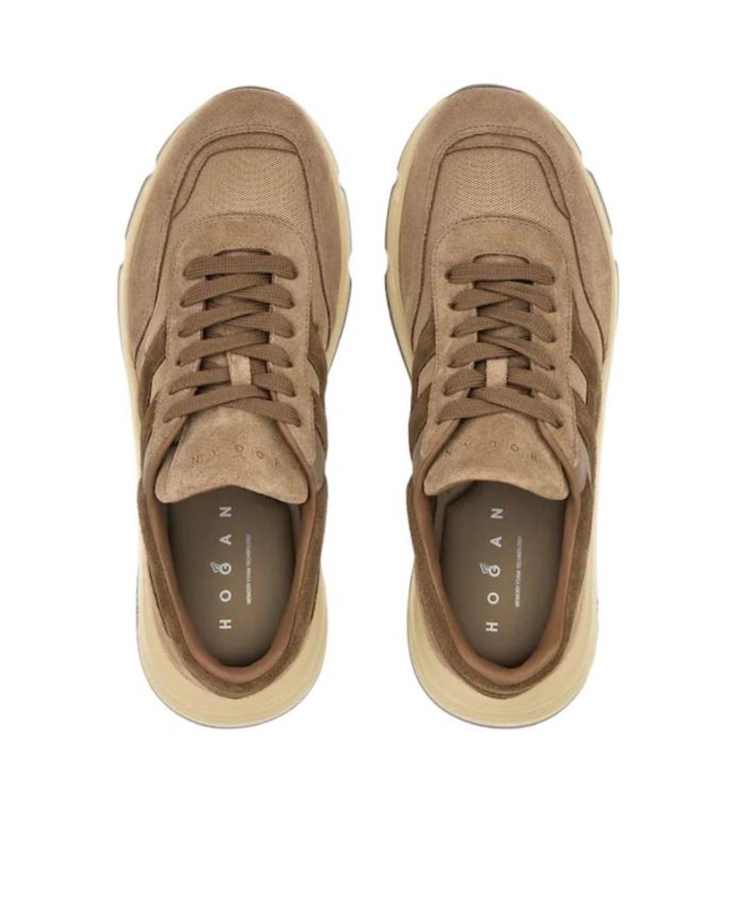 Hogan Brown H-Stripe Low-Top Sneakers for men
