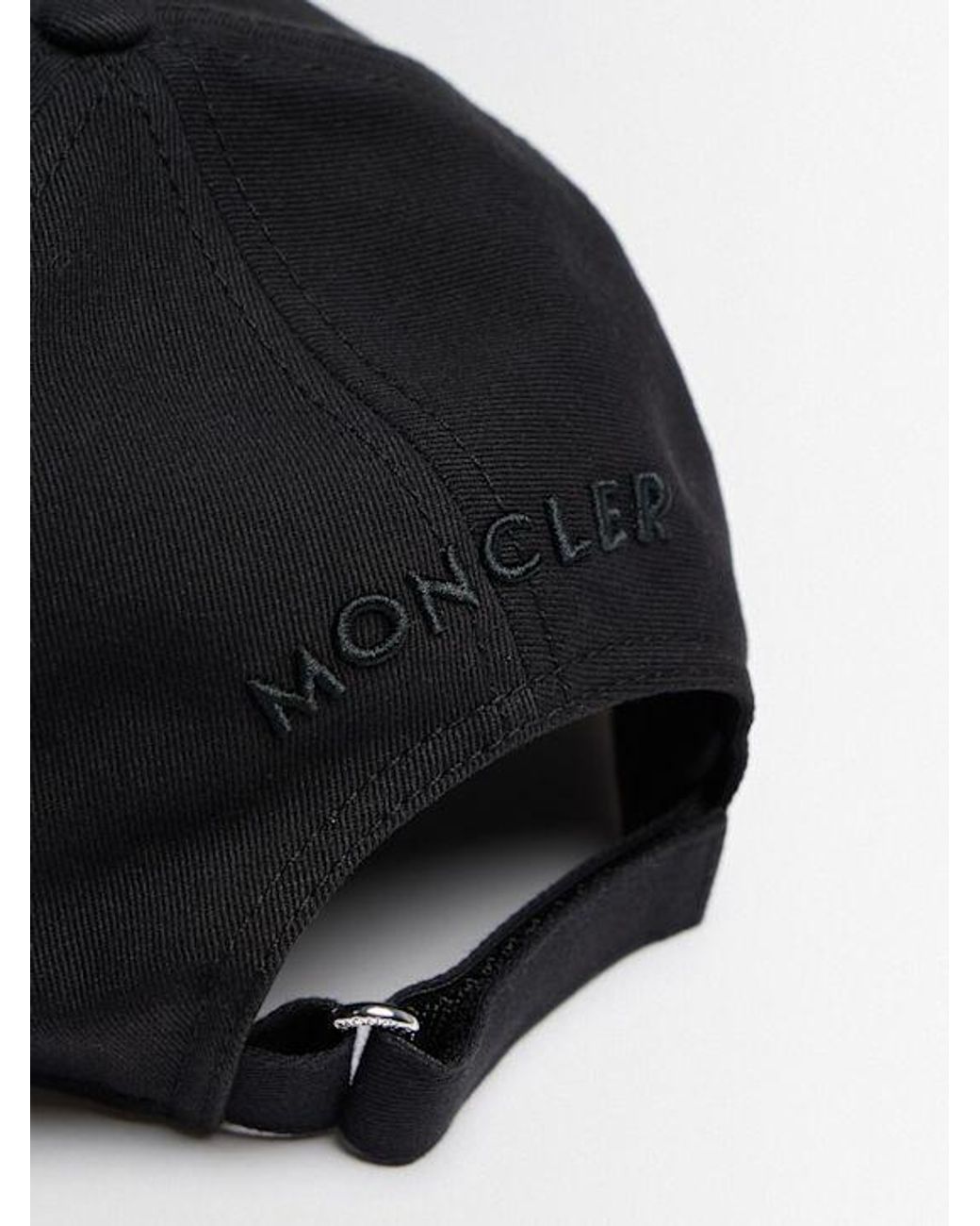 Moncler Black Cotton Gabardine Baseball Cap for men