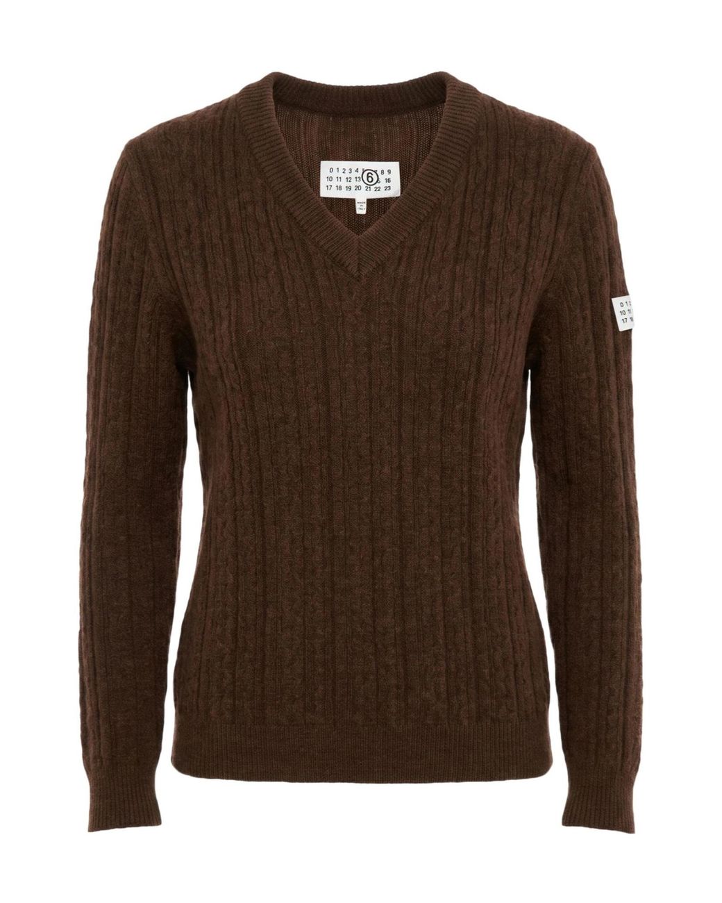 MM6 by Maison Margiela Brown Solid-Color Sweater