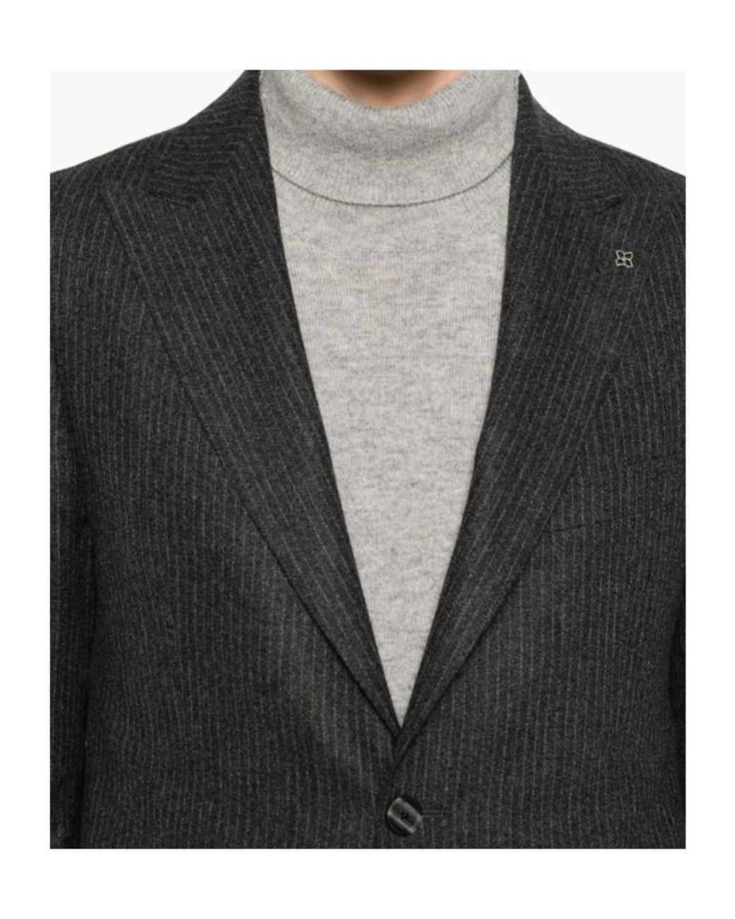 Tagliatore Gray Long-Sleeved Suit Jacket And Trousers Two-Piece Set for men