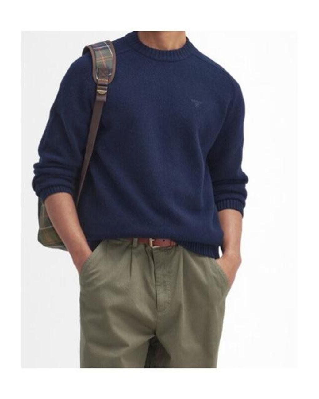 Barbour Blue Crew Neck Sweater for men