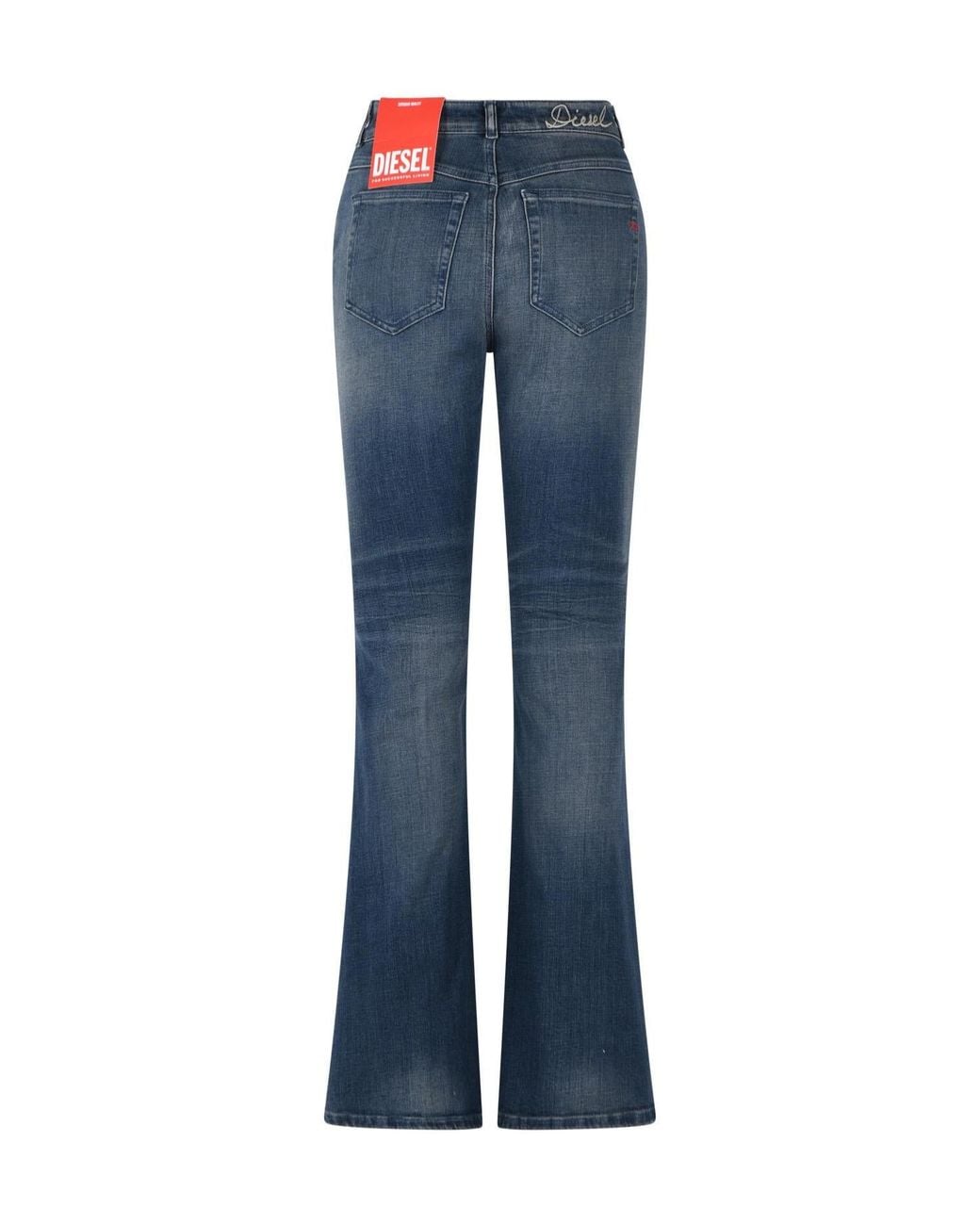 DIESEL Blue Logo Detail Flared Jeans
