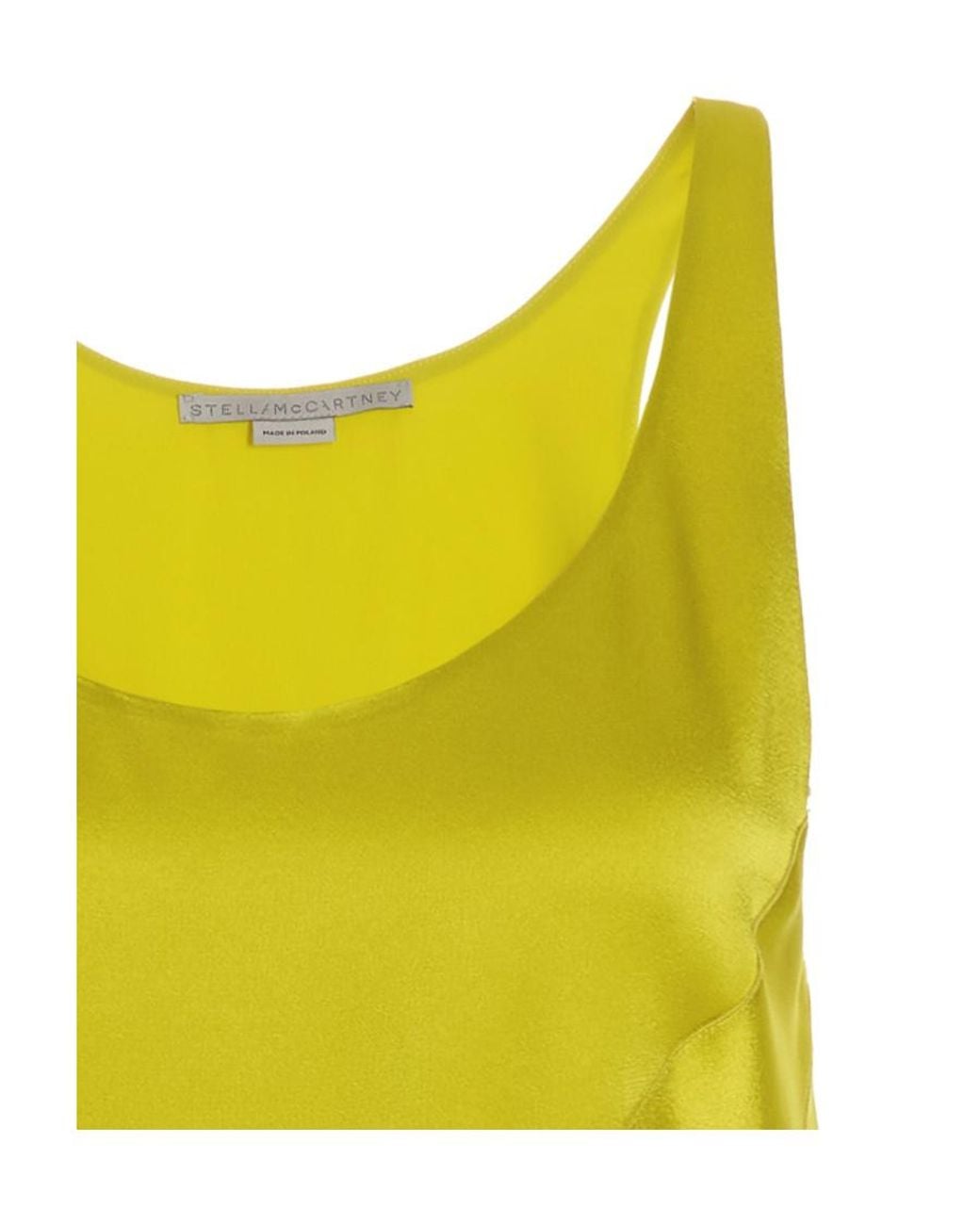 Stella McCartney Yellow Fringed Hem Sleeveless Dress