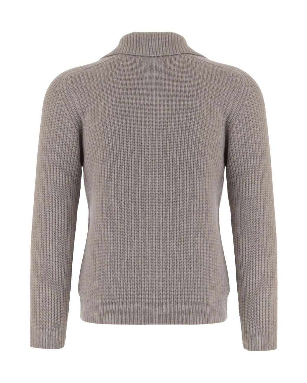 Tagliatore Gray Dundret Zip-Up Knit Cardigan for men