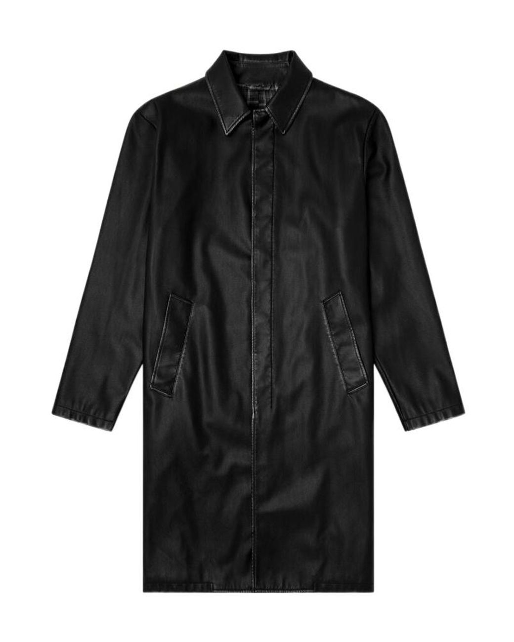 DIESEL Black J-Rivers Faux Leather Coat for men