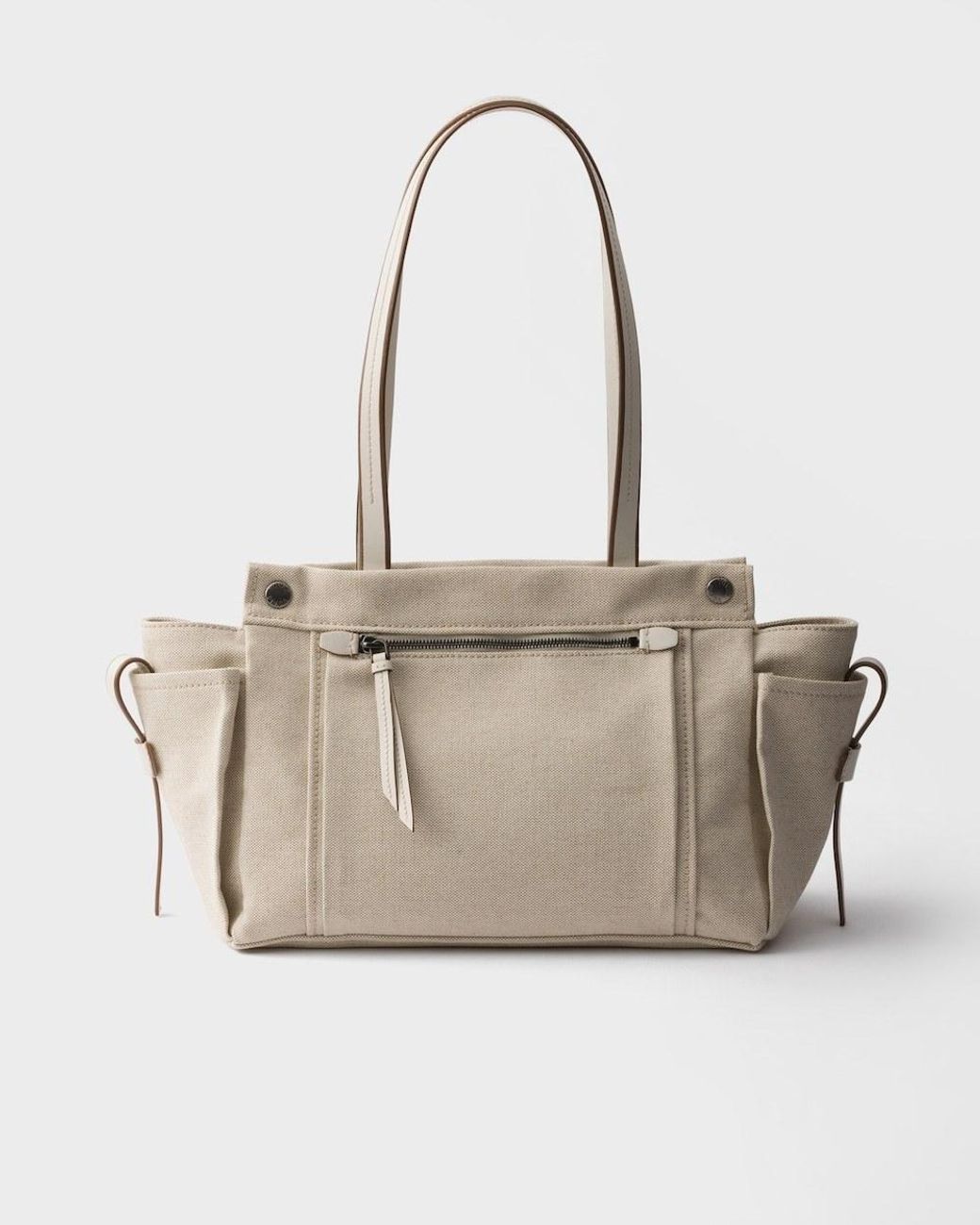 Prada Multicolor Route Large Canvas And Leather Tote Bag