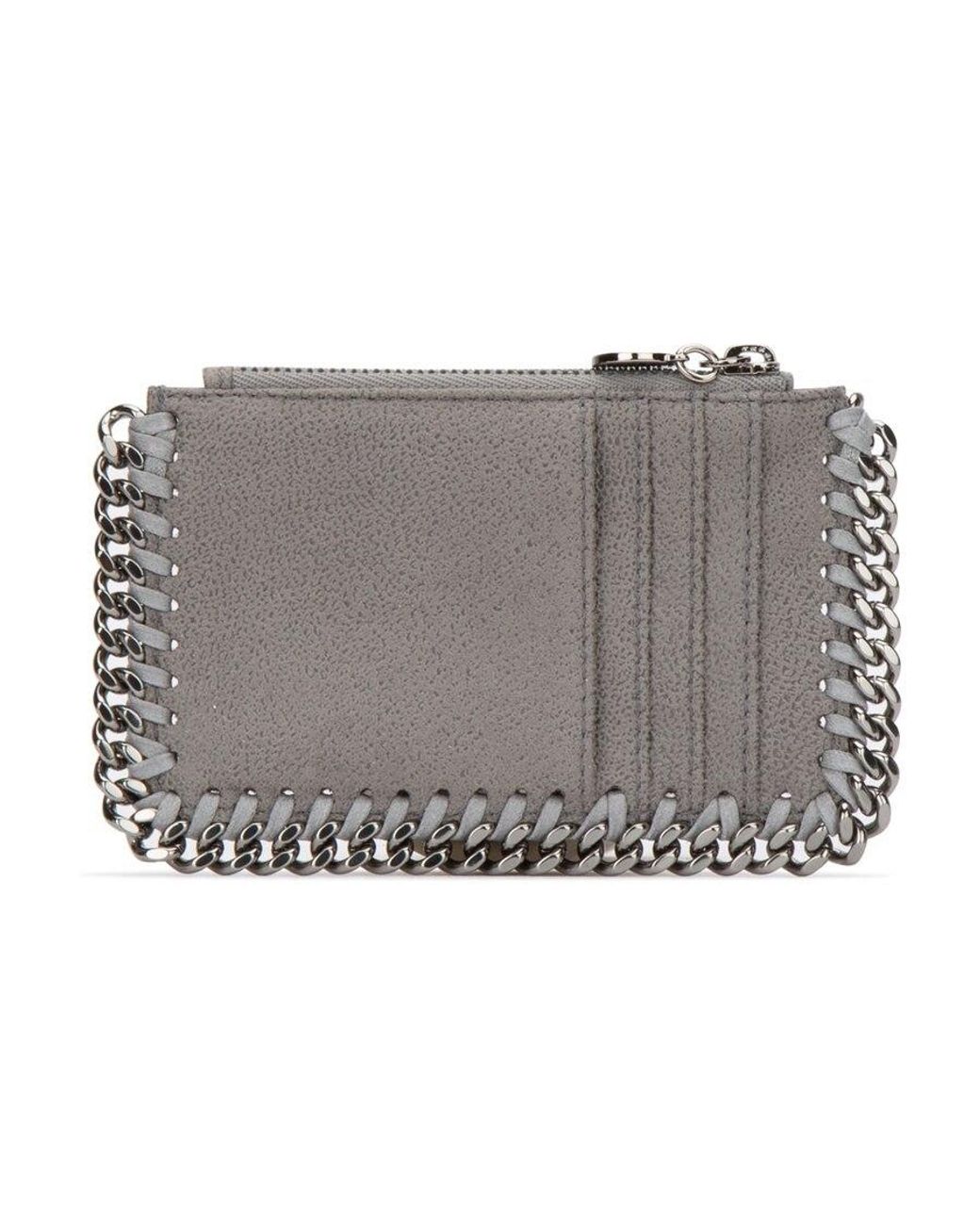Stella McCartney Gray Falabella Zipped Chained Card Holder